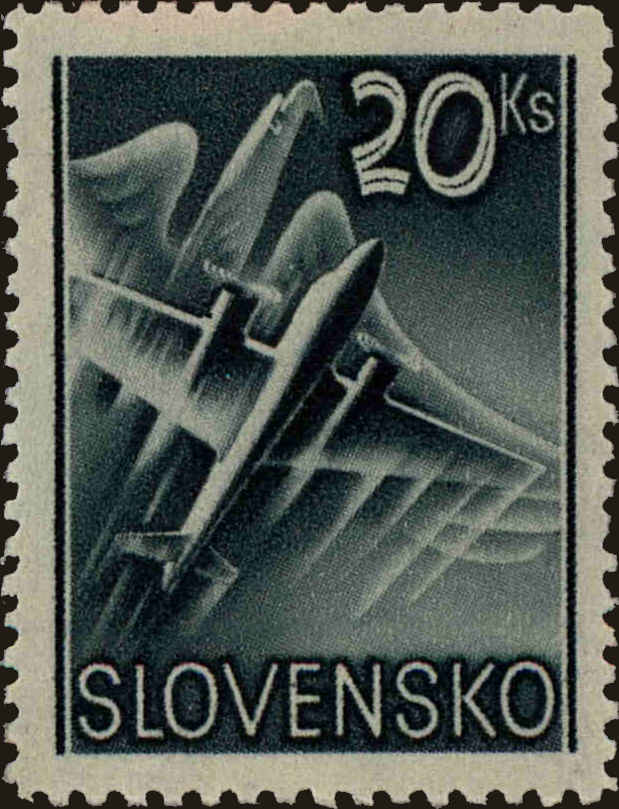 Front view of Slovakia C9 collectors stamp