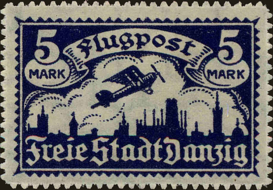 Front view of Danzig C15 collectors stamp