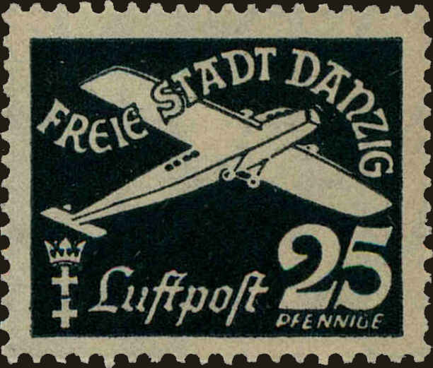 Front view of Danzig C38 collectors stamp