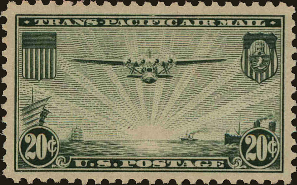 Front view of United States C21 collectors stamp
