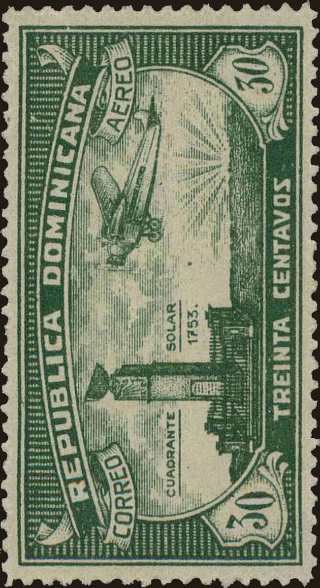 Front view of Dominican Republic C15 collectors stamp