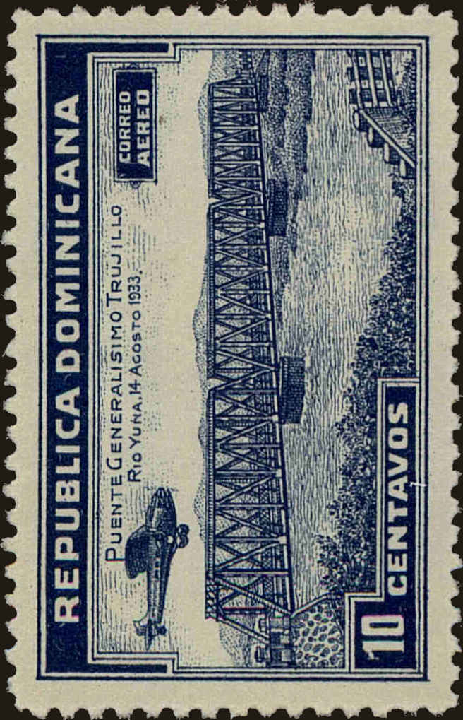 Front view of Dominican Republic C19 collectors stamp