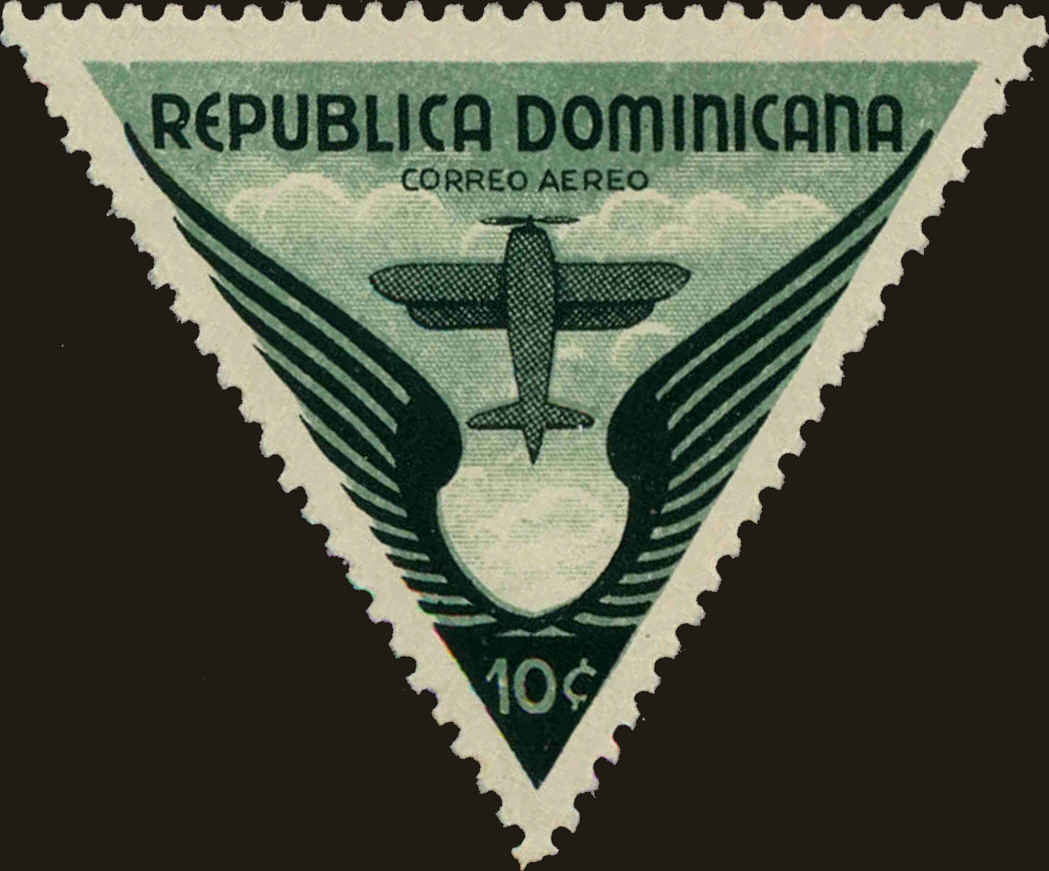 Front view of Dominican Republic C34 collectors stamp
