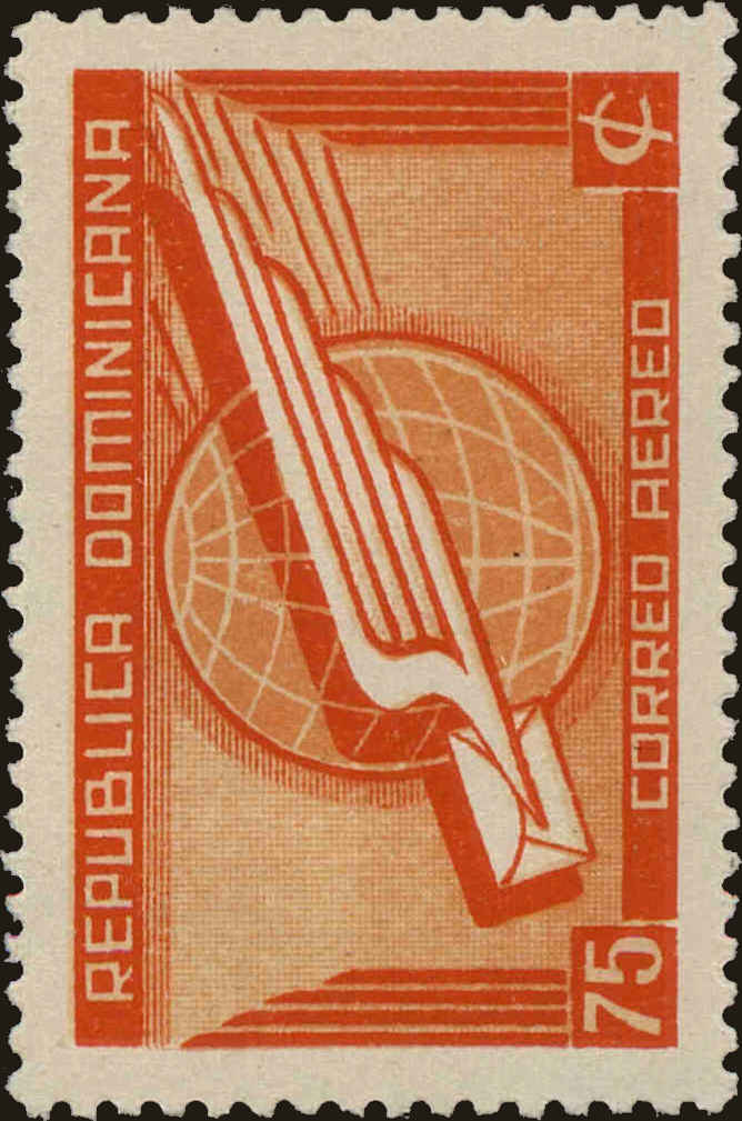 Front view of Dominican Republic C42 collectors stamp