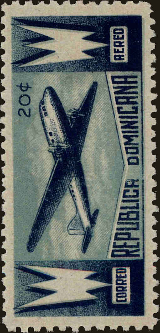 Front view of Dominican Republic C44 collectors stamp