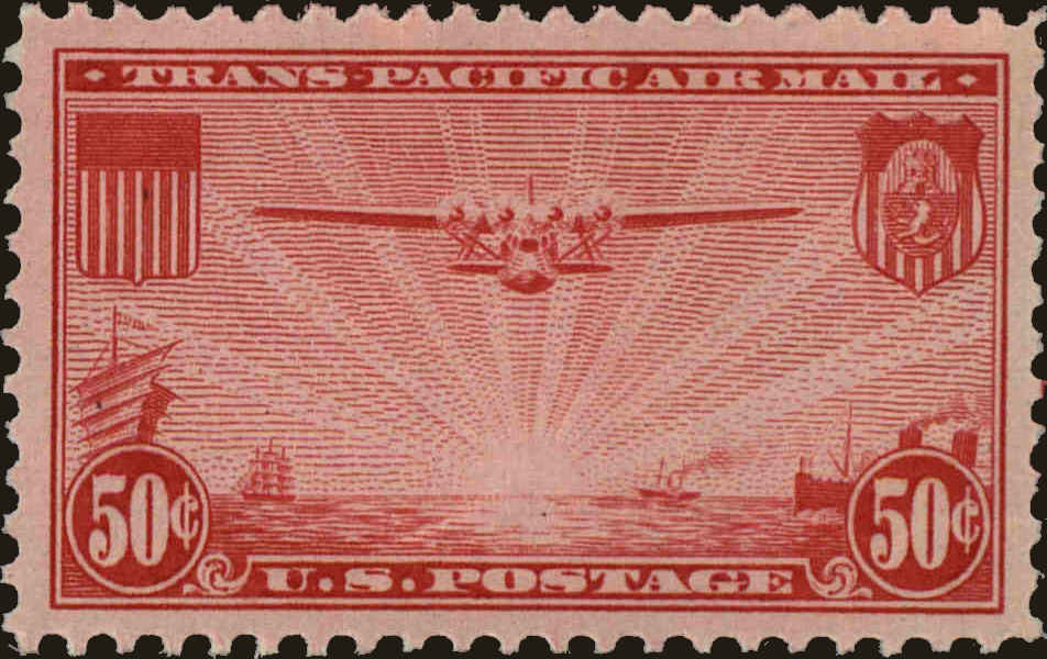 Front view of United States C22 collectors stamp