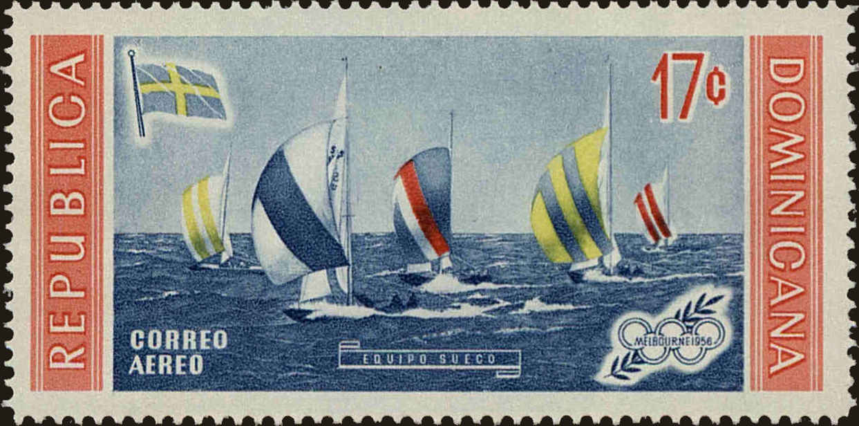 Front view of Dominican Republic C108 collectors stamp