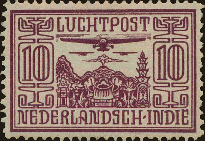 Front view of Netherlands Indies C6 collectors stamp
