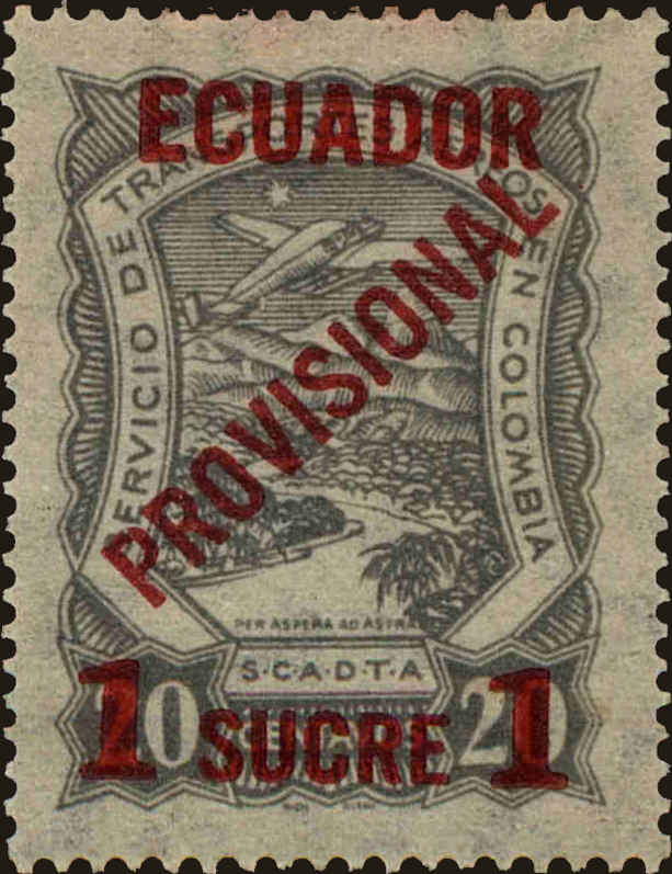 Front view of Ecuador C3 collectors stamp