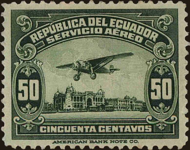 Front view of Ecuador C12 collectors stamp