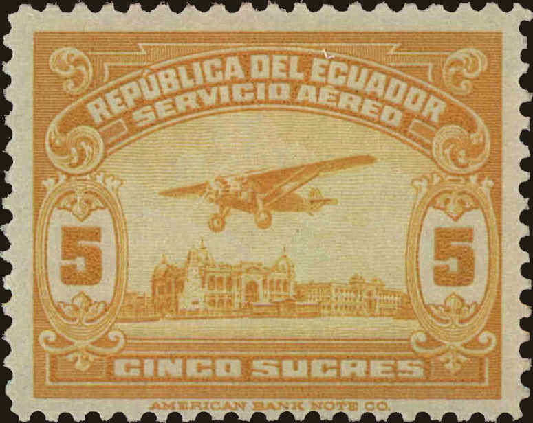 Front view of Ecuador C14 collectors stamp