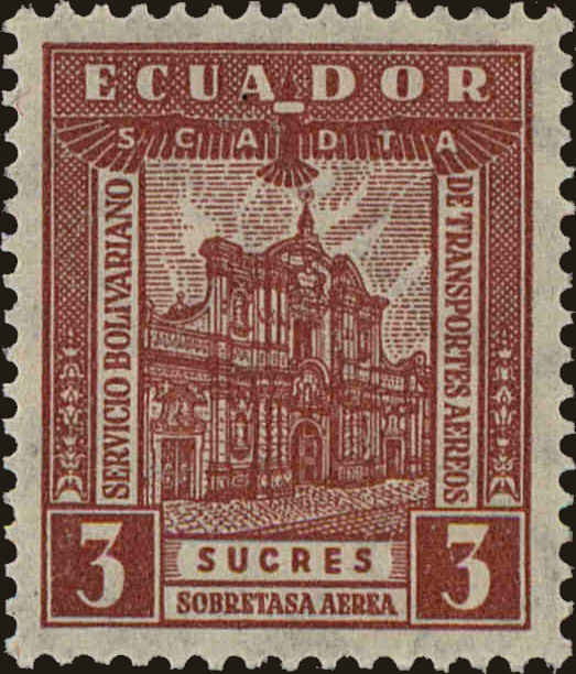 Front view of Ecuador C21 collectors stamp