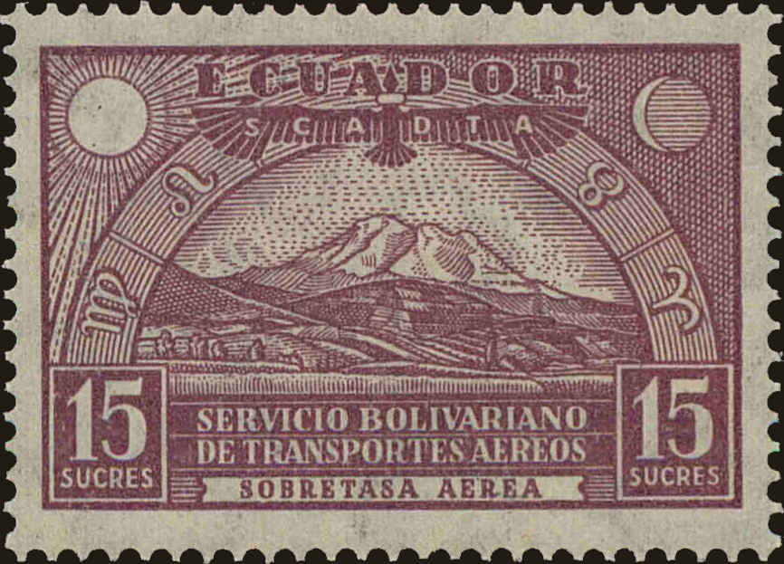 Front view of Ecuador C24 collectors stamp