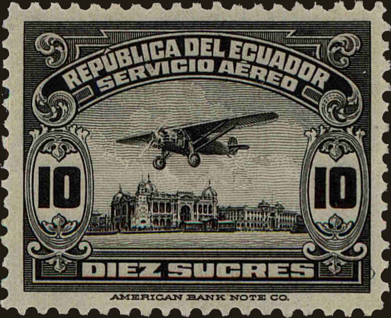 Front view of Ecuador C30 collectors stamp
