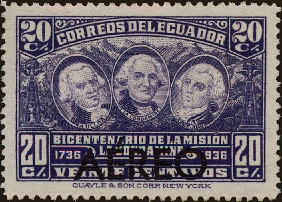 Front view of Ecuador C40 collectors stamp