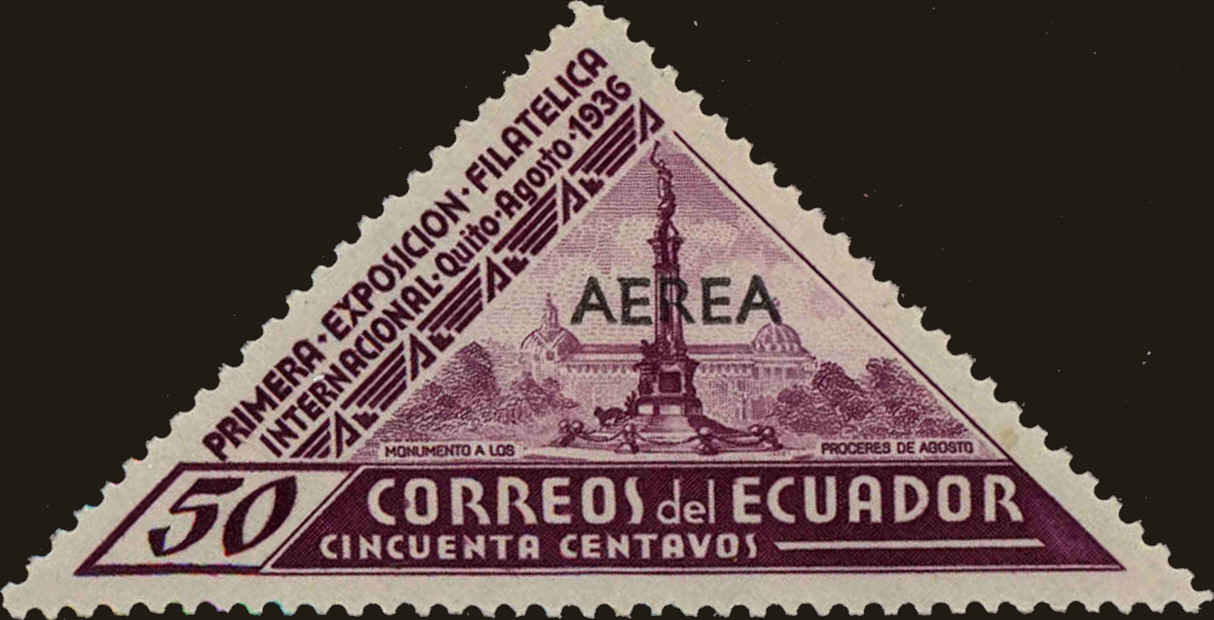 Front view of Ecuador C47 collectors stamp