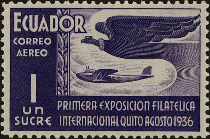 Front view of Ecuador C50 collectors stamp