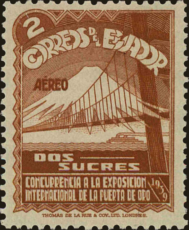 Front view of Ecuador C78 collectors stamp