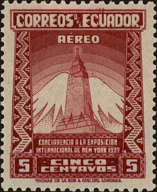 Front view of Ecuador C81 collectors stamp