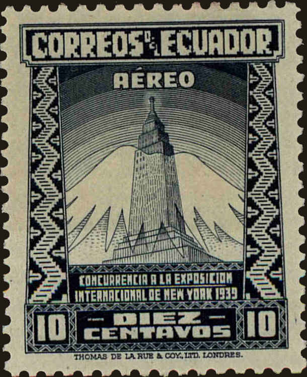 Front view of Ecuador C82 collectors stamp