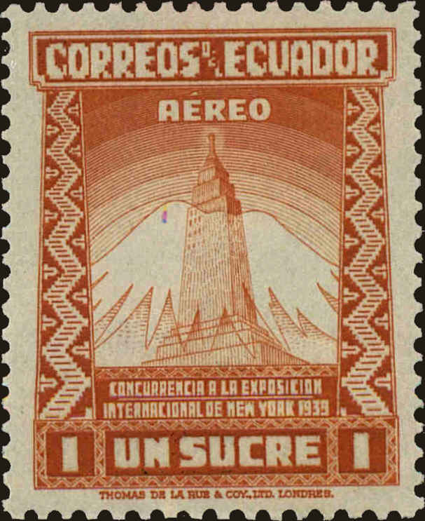 Front view of Ecuador C84 collectors stamp