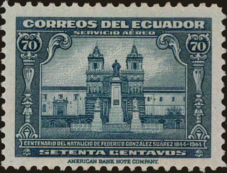 Front view of Ecuador C124 collectors stamp