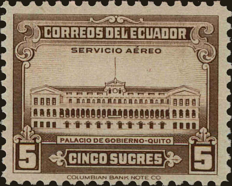 Front view of Ecuador C129 collectors stamp