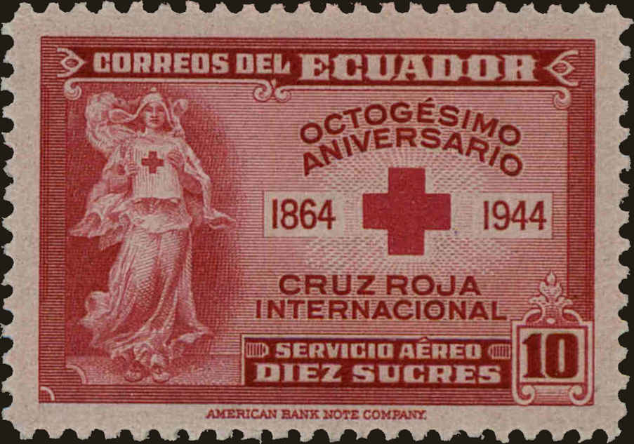 Front view of Ecuador C134 collectors stamp