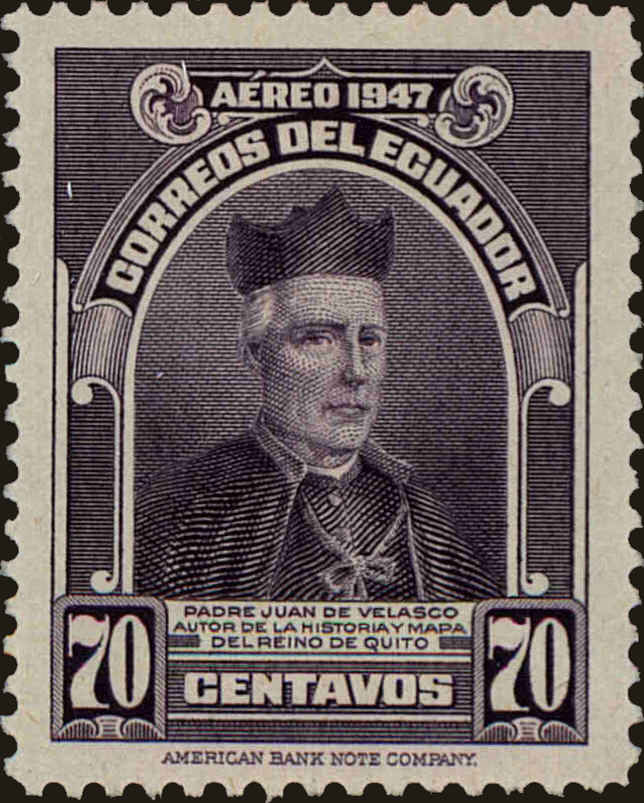 Front view of Ecuador C166 collectors stamp