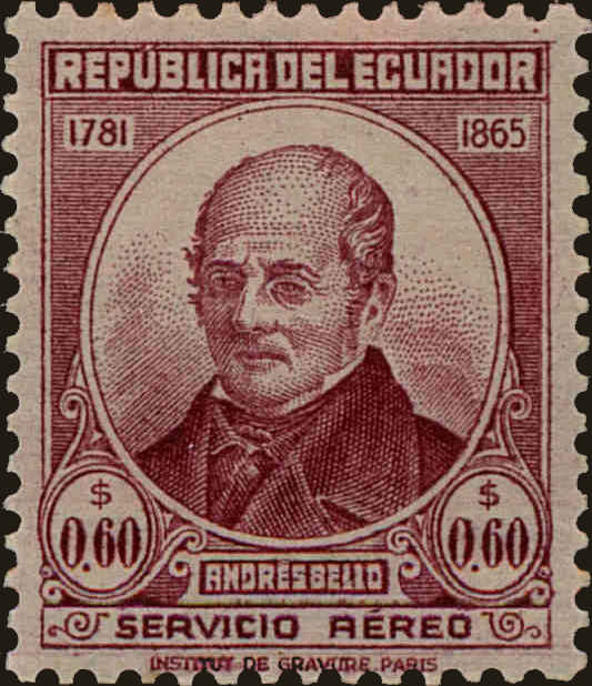 Front view of Ecuador C172 collectors stamp