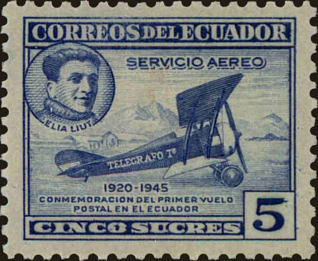 Front view of Ecuador C187 collectors stamp