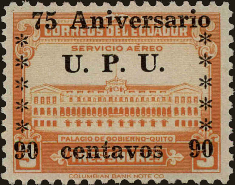 Front view of Ecuador C211 collectors stamp