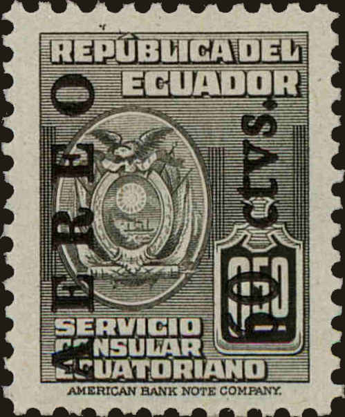 Front view of Ecuador C214 collectors stamp