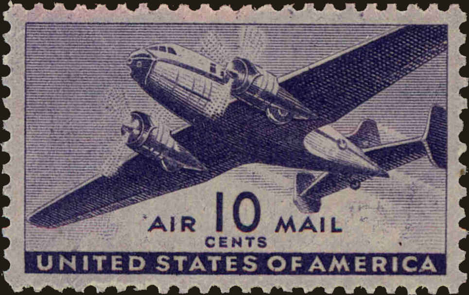 Front view of United States C27 collectors stamp