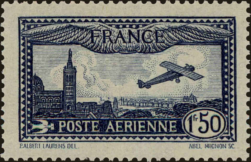 Front view of France C6 collectors stamp
