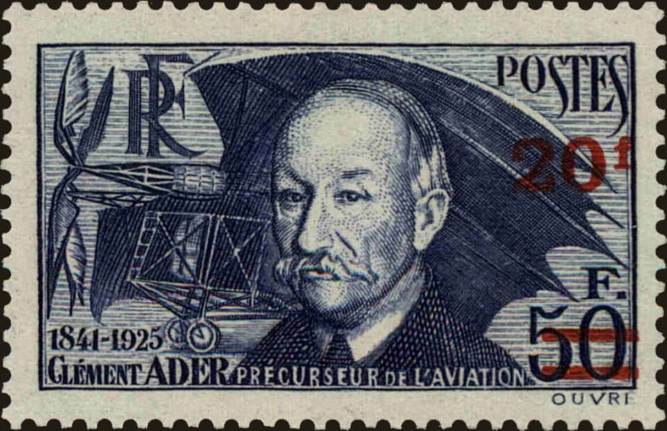 Front view of France 414 collectors stamp