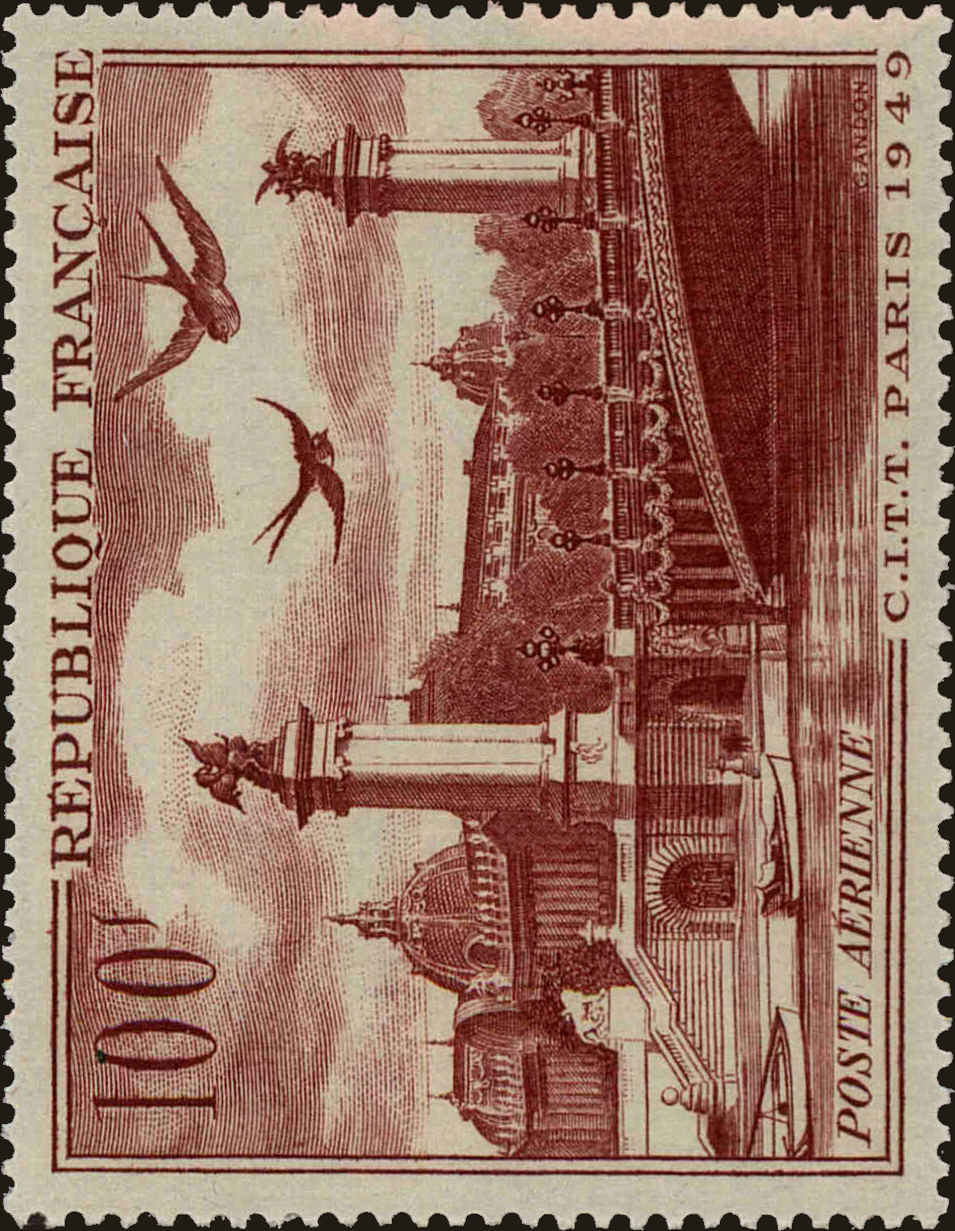 Front view of France C28 collectors stamp