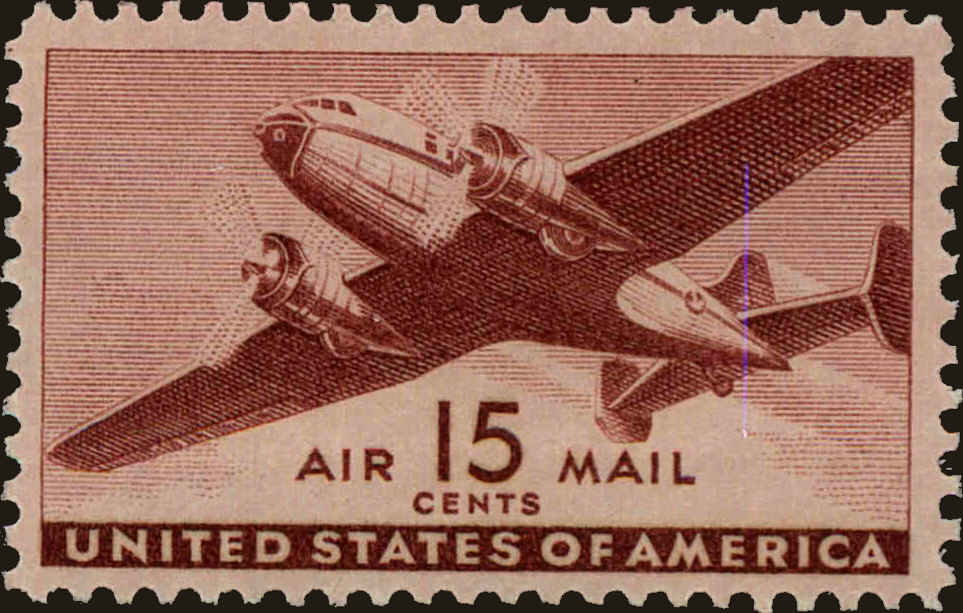 Front view of United States C28 collectors stamp