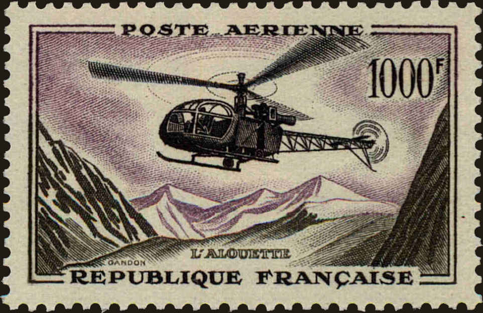 Front view of France C36 collectors stamp
