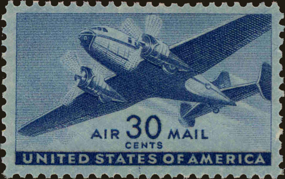 Front view of United States C30 collectors stamp