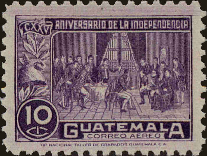 Front view of Guatemala C145 collectors stamp