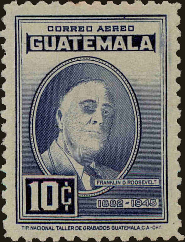Front view of Guatemala C153 collectors stamp