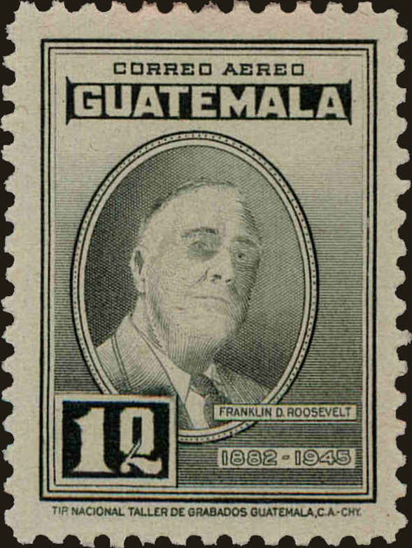 Front view of Guatemala C156 collectors stamp
