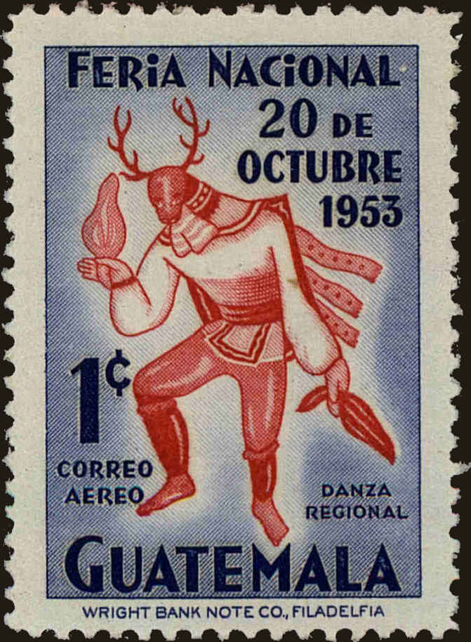 Front view of Guatemala C188 collectors stamp