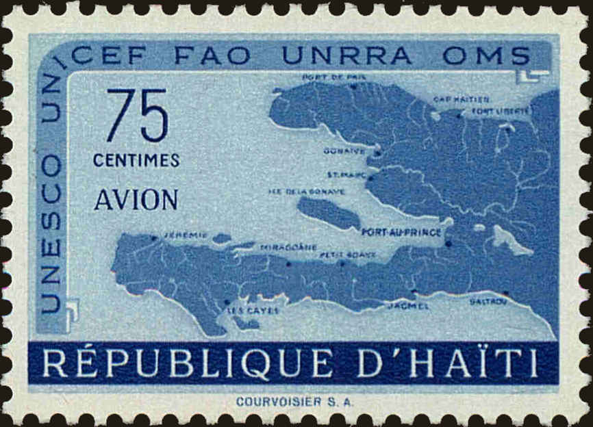 Front view of Haiti C134 collectors stamp