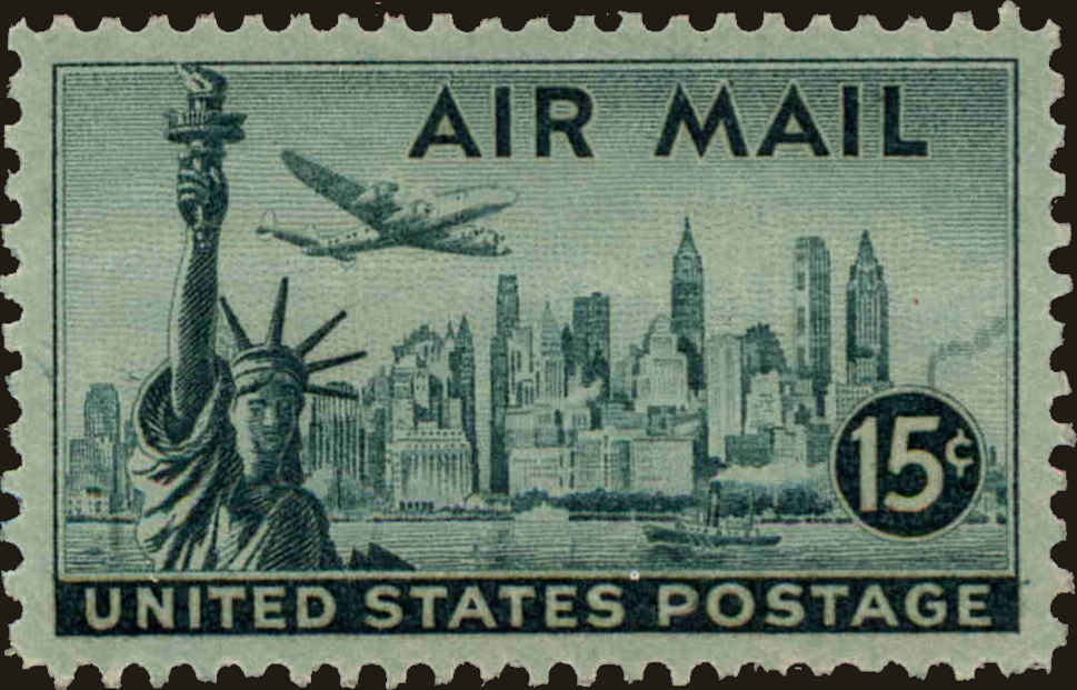 Front view of United States C35 collectors stamp