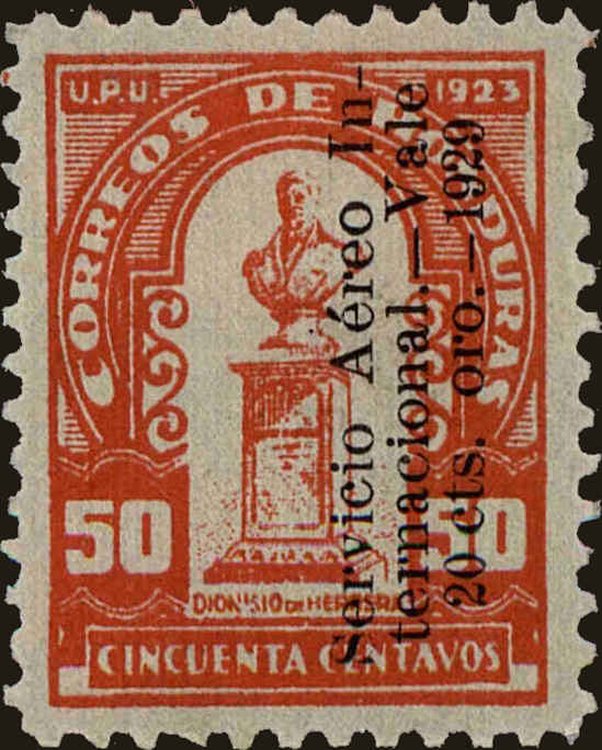 Front view of Honduras C19 collectors stamp