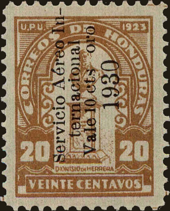 Front view of Honduras C23 collectors stamp