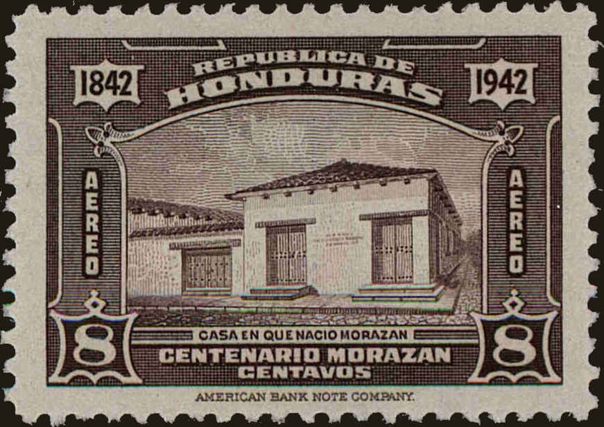 Front view of Honduras C122 collectors stamp