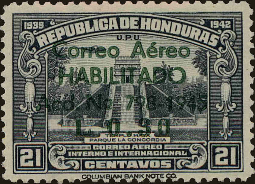 Front view of Honduras C149 collectors stamp